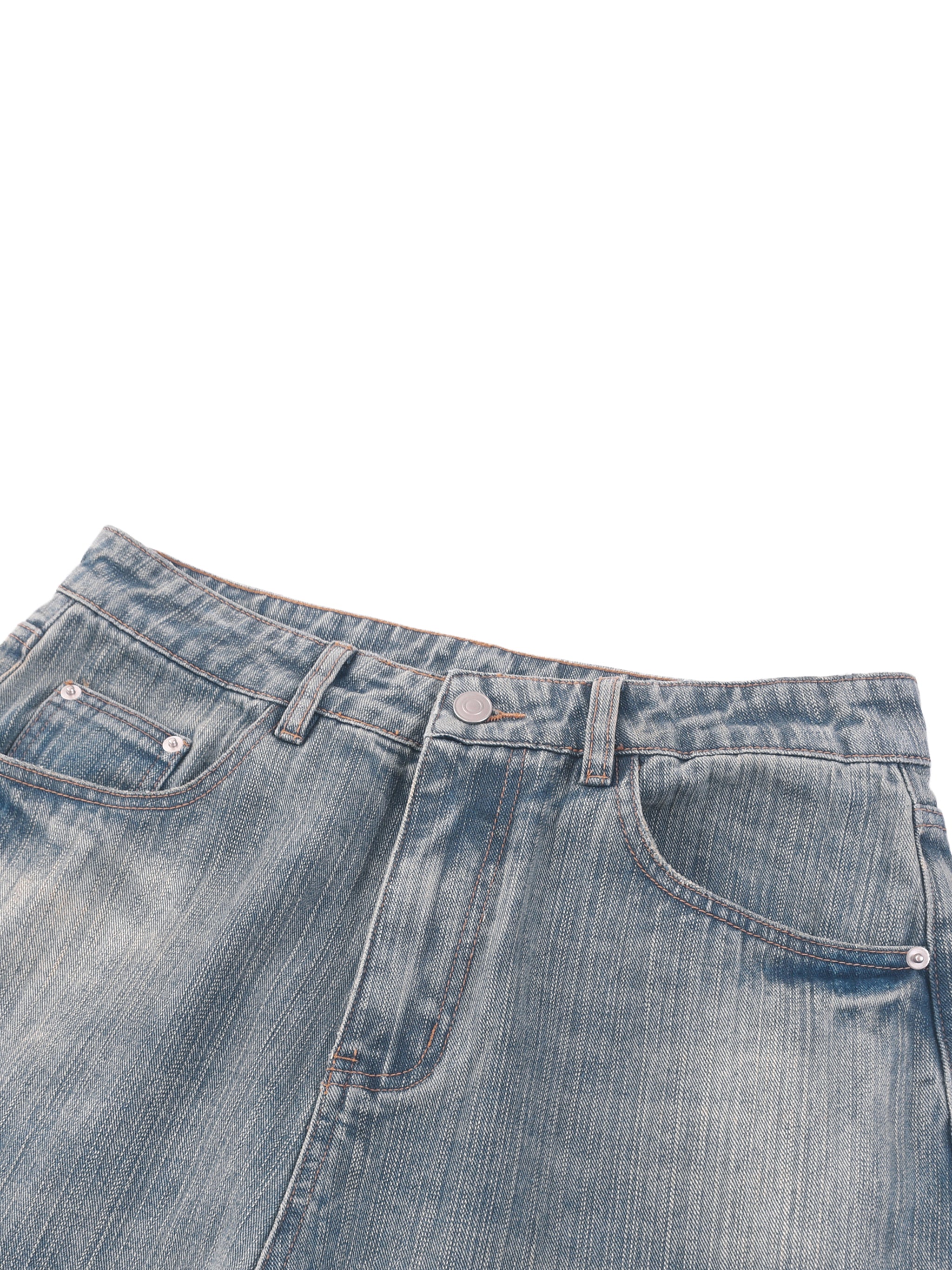Vintage Wash Distressed Denim Jeans